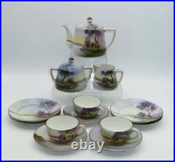 Vintage Noritake Japan Hand Painted Child's Tea Set 15 Pcs