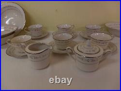 Vintage Noritake Japan Ivory China Heather 7548 19 PC. Dinnerware SetVGC