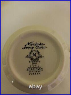 Vintage Noritake Japan Ivory China Heather 7548 19 PC. Dinnerware SetVGC