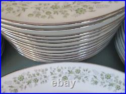 Vintage Noritake Wynwood China white with green floral 35 piece set