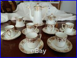 Vintage Noritake china tea set 6 cups & saucers, teapot, creamer, sugar bowl