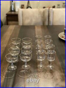 Vintage Noritake crystal glasses set of 16 Handmade Made In Japan