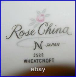 Vintage Set of (87) Pieces Rose China Japan Wheatcroft Pattern #3522 Excellent