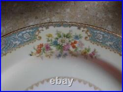 Vintage Stunning Noritake Cerulean Gold Blue Floral 91 Pc. Dinnerware China Set