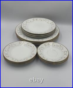 Vntg Noritake China 22pc Duetto 6610 Service for 3 7pc Setting & Gravy Boat