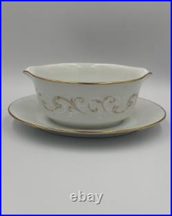 Vntg Noritake China 22pc Duetto 6610 Service for 3 7pc Setting & Gravy Boat
