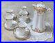 Vtg Nippon Noritake Chocolate Pot Set w Lid 5 Cups 5 Saucers Pink Floral Swags