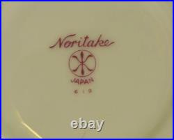 Vtg Noritake 619 Yellow & White Pastel Gold Trim Plates Cups Cream & Sugar Bowl