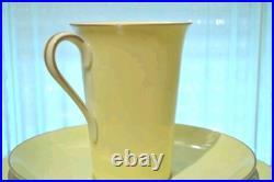 Vtg Noritake 619 Yellow & White Pastel Gold Trim Plates Cups Cream & Sugar Bowl