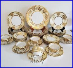 Vtg Noritake Goldlinda 7 Pcs Raised Gilt Dinner Set For 6, 40 Pcs, Set #2 of 2