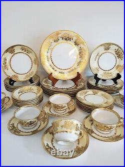 Vtg Noritake Goldlinda 7 Pcs Raised Gilt Dinner Set For 6, 40 Pcs, Set #2 of 2