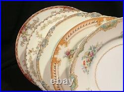 Vtg set of 10 Mismatched Fine China Dinner Plates Japan Floral Banded (Private)