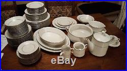 White dining set. Noritake Tahoe. Fine China. Crockery plates